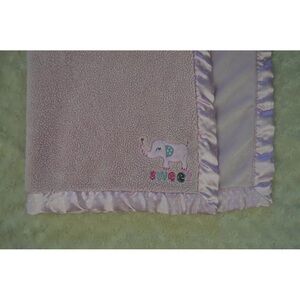 Child of Mine By Carter's Sweet Elephant Baby Blanket Pink White Polka Dot Gray